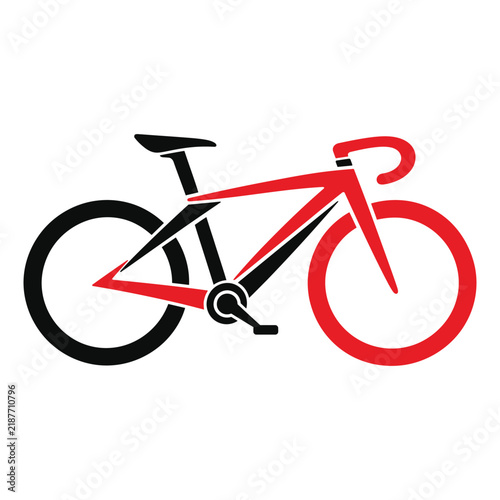 Modern Red and Black Bicycle Logo