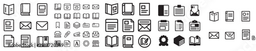 Bild auf Leinwand Set of vector print collateral line icons set