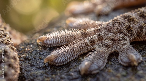 Macro Close-Up of Gecko Foot Showing Adhesive Toes