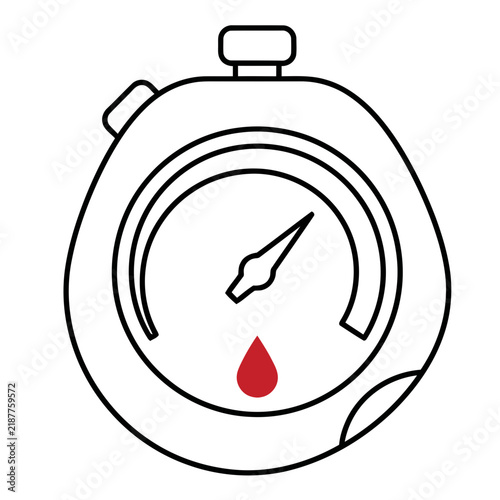 Stopwatch with blood drop icon