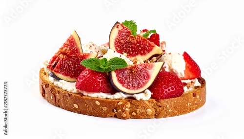 fresh baked crusty toast topped with sweet sliced figs