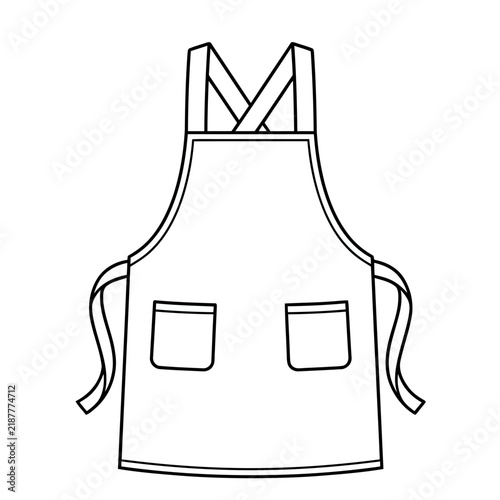 Simple outline of an apron with two pockets