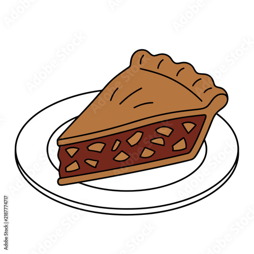 Slice of pie on a plate