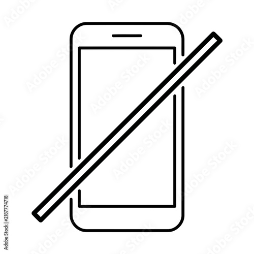 Smartphone with prohibition symbol
