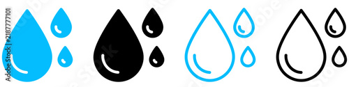 Water Droplet Vector UI Icon Set