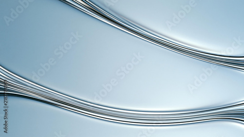 Abstract Metallic Waves and Curves with Smooth Texture in Monochrome Color Palette