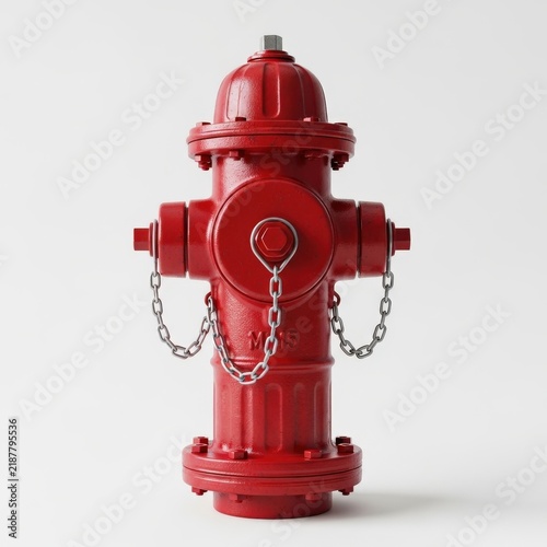 Obraz na płótnie Classic Red Fire Hydrant Isolated on White Background