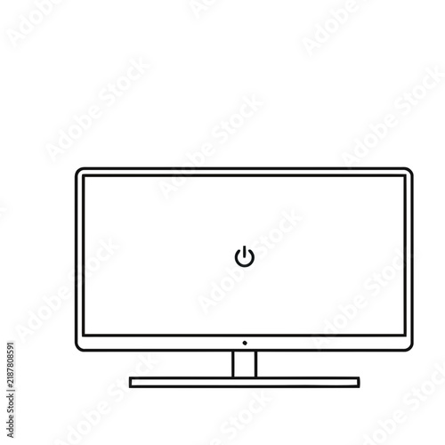 Television screen with power symbol
