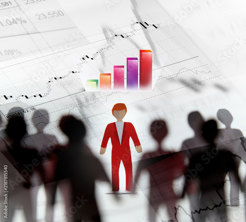 Cuadro en lienzo Business Leader Leading and Guiding Team Forward