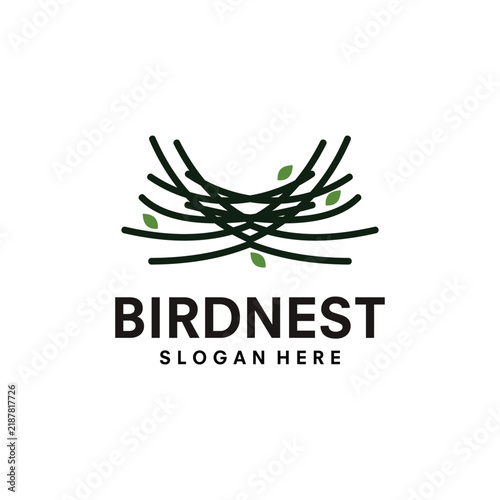 Bird Nest logo vector template illustration