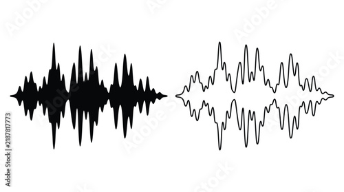 Canvastavla Waveform representations black and white line art on a white background