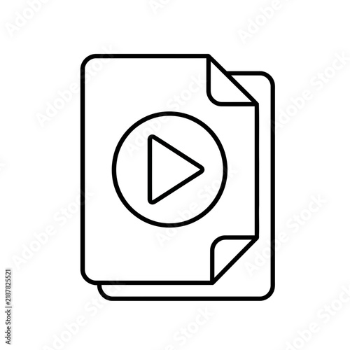 Play button icon on a document