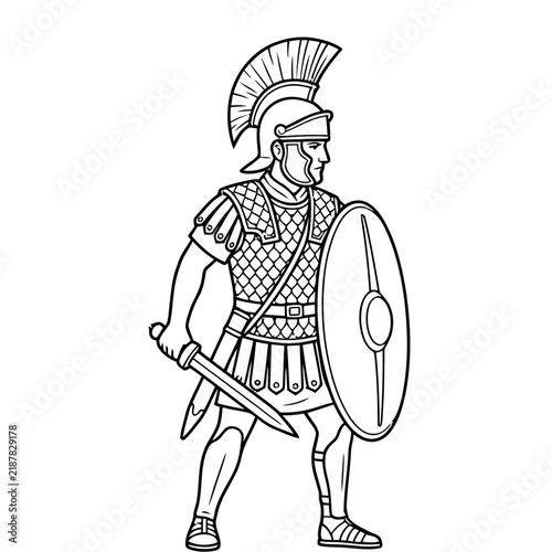 Roman Soldier with Sword and Shield