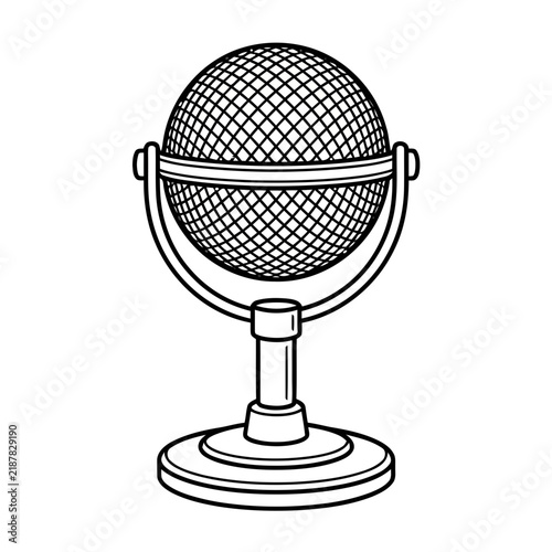 Retro microphone on st