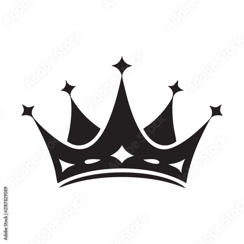 Bild auf Leinwand Black royal crown symbol with star points during a conceptual representation of