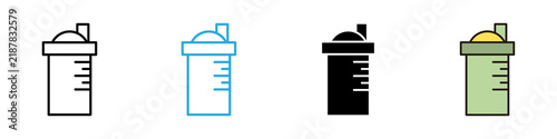 Protein shake multi - style icon design concept