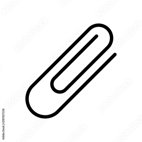 Minimalist paperclip icon, office symbol