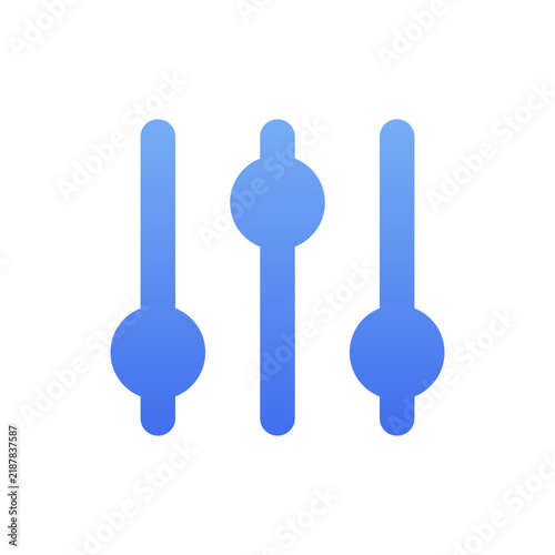 Blue equalizer icon graphic vector illustration