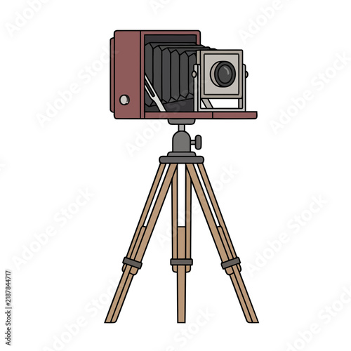 Vintage camera on a tripod