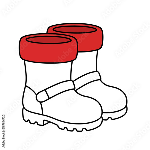 White and red boots illustration