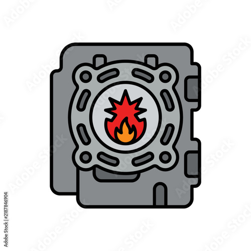 Industrial Boiler Heat Source Icon