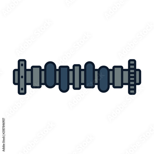 Industrial Crankshaft Mechanical Component Isolated