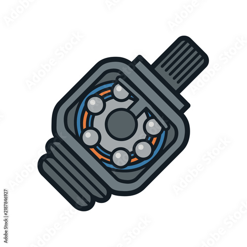 Isolated mechanical bearing assembly illustration