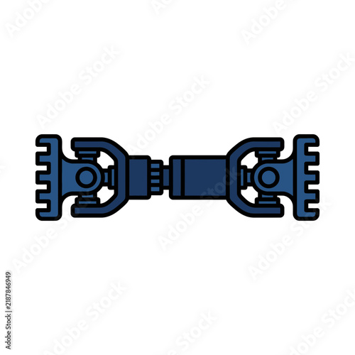 Mechanical joint on transparent background
