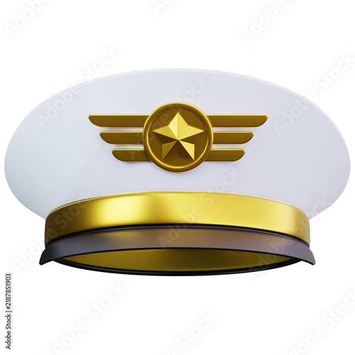 Airline Captain Pilot Hat 3D Illustrations