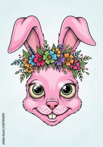 Vibrant Blossom Crown on Whimsical Pink Ears