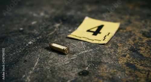 Crime Scene Evidence Bullet Casing and Marker