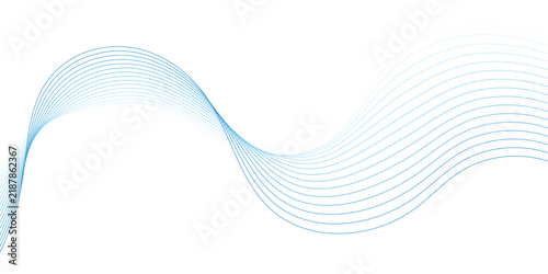 Abstract blue smooth waves on white background.Vector illustration. eps 10