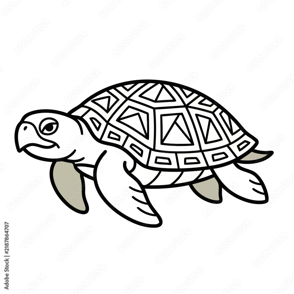 Fototapeta premium Cartoon Turtle Illustration