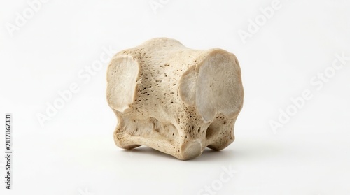 Close Up Of A Single Animal Bone Object Isolated On White Background