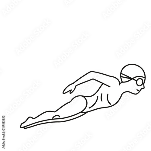 Swimmer in butterfly stroke
