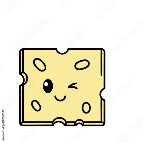 Winking Cheese Slice Character