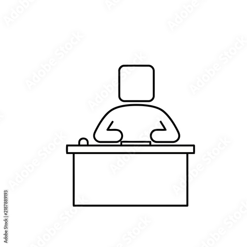 Person sitting at a desk icon