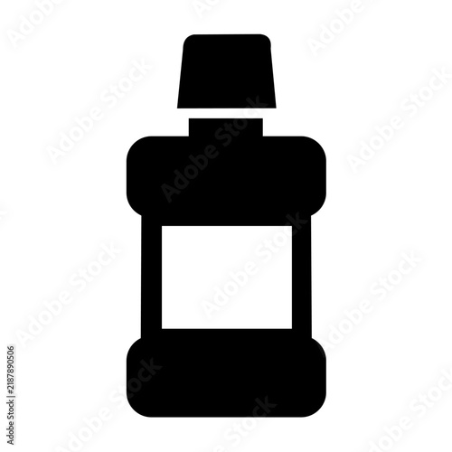 Картината върху платно mouthwash bottle black silhouette oral rinse icon