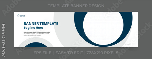Business banner template design 728x210 pixels