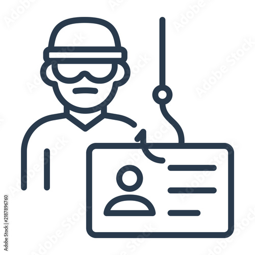 Obraz na płótnie Line Art Worker Identification Icon for Security Access Control
