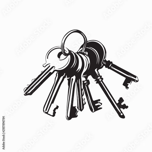 Bunch of Metal Keys Representing Security Access and Home Protection