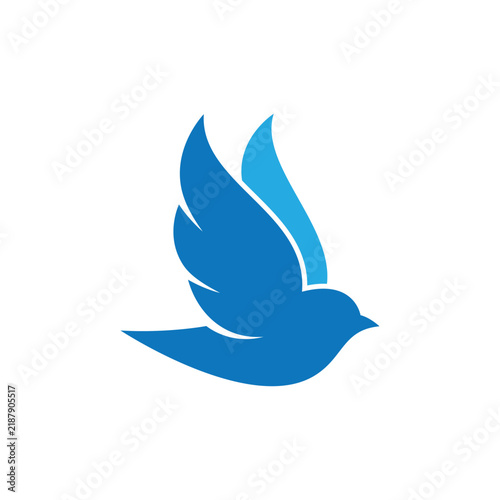beautiful bird design flying flapping its wings
