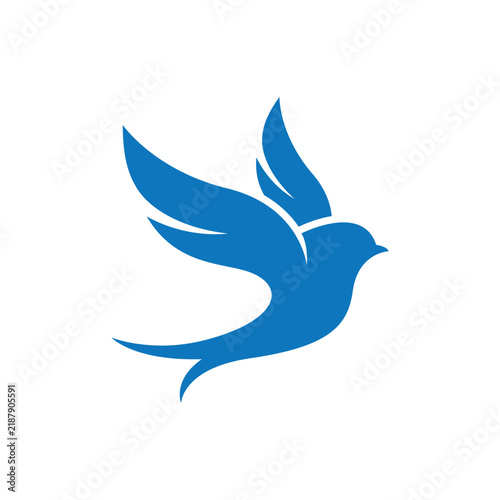 beautiful bird design flying flapping its wings