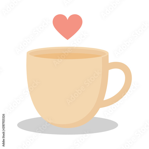 Bild auf Leinwand Cup of coffee with a heart symbol