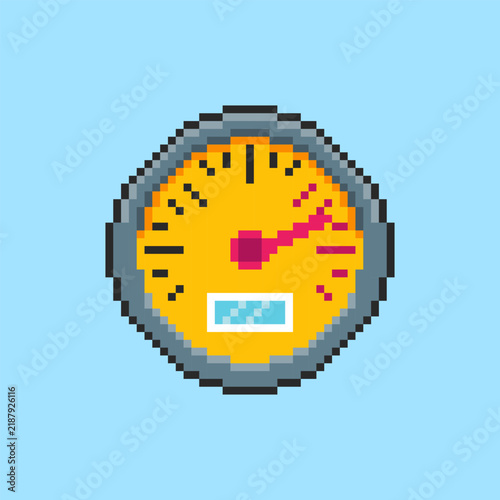 Pixel art Speedometer Gauge game asset design