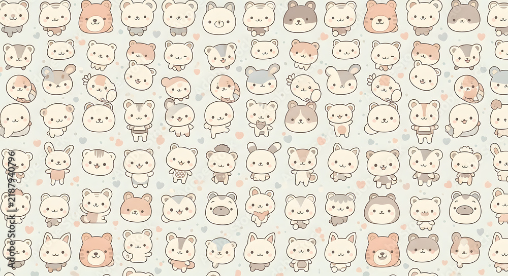 vector seamless pattern with bear