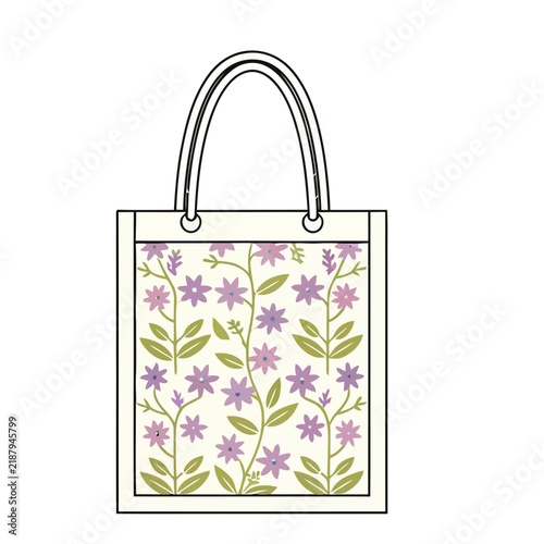 Tote bag with floral pattern