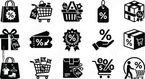 Colorful graphic design template featuring a vibrant sale and shopping promotion layout with bold typography for retail marketing and seasonal discount event