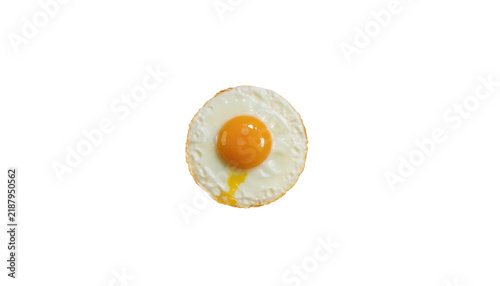 Realistic fried egg isolated on transparent background for breakfast food design and culinary artwork