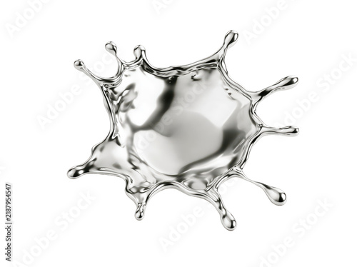 Clear water splash isolated on a white background with dynamic liquid droplets and motion